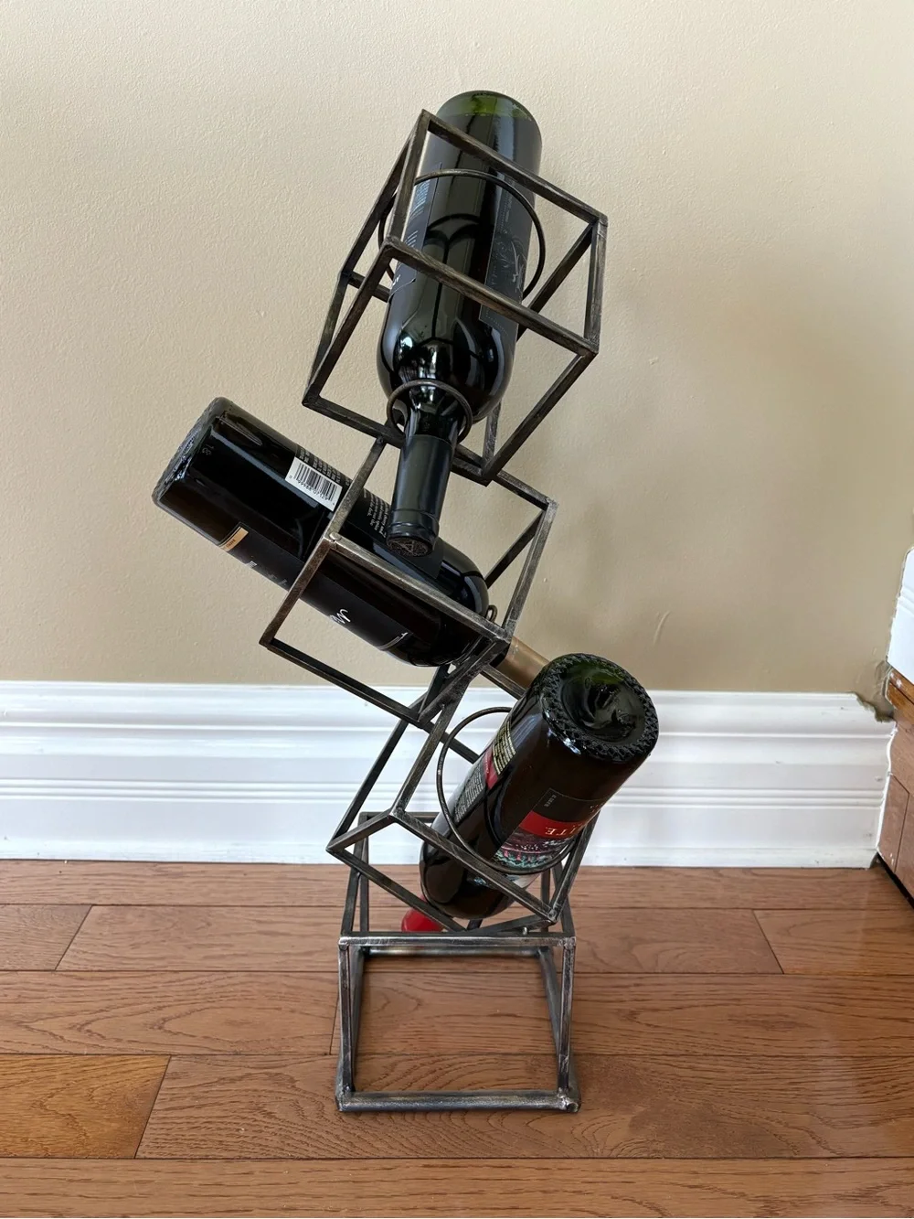 Industrial Metal Wine Bottle Rack